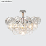 Clear Glass Bubble Ceiling Light For Child’s Bedroom Or Hallway - Simple Semi - Flush Mount Design