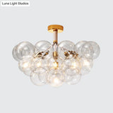 Clear Glass Bubble Ceiling Light For Child’s Bedroom Or Hallway - Simple Semi - Flush Mount Design