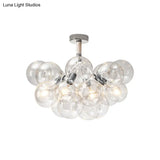 Clear Glass Bubble Ceiling Light For Child’s Bedroom Or Hallway - Simple Semi - Flush Mount Design