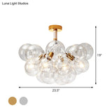 Clear Glass Bubble Ceiling Light For Child’s Bedroom Or Hallway - Simple Semi - Flush Mount Design