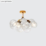 Clear Glass Bubble Ceiling Light For Child’s Bedroom Or Hallway - Simple Semi - Flush Mount Design