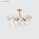 Clear Glass Bubble Ceiling Light For Child’s Bedroom Or Hallway - Simple Semi - Flush Mount Design
