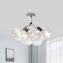 Clear Glass Bubble Ceiling Light For Child’s Bedroom Or Hallway - Simple Semi - Flush Mount