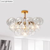Clear Glass Bubble Ceiling Light For Child’s Bedroom Or Hallway - Simple Semi - Flush Mount Design