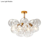 Clear Glass Bubble Ceiling Light For Child’s Bedroom Or Hallway - Simple Semi - Flush Mount Design