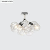 Clear Glass Bubble Ceiling Light For Child’s Bedroom Or Hallway - Simple Semi - Flush Mount Design