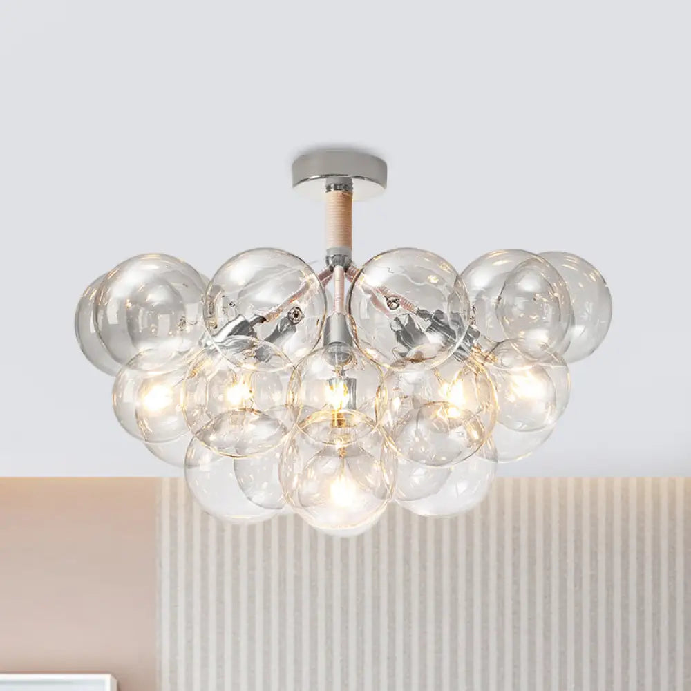 Clear Glass Bubble Ceiling Light For Child’s Bedroom Or Hallway - Simple Semi - Flush Mount