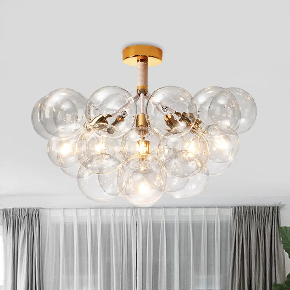 Clear Glass Bubble Ceiling Light For Child’s Bedroom Or Hallway - Simple Semi - Flush Mount