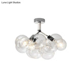Clear Glass Bubble Ceiling Light For Child’s Bedroom Or Hallway - Simple Semi - Flush Mount Design