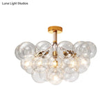 Clear Glass Bubble Ceiling Light For Child’s Bedroom Or Hallway - Simple Semi - Flush Mount Design