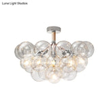 Clear Glass Bubble Ceiling Light For Child’s Bedroom Or Hallway - Simple Semi - Flush Mount Design