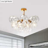 Clear Glass Bubble Ceiling Light For Child’s Bedroom Or Hallway - Simple Semi - Flush Mount Design