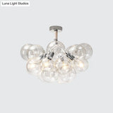 Clear Glass Bubble Ceiling Light For Child’s Bedroom Or Hallway - Simple Semi - Flush Mount Design