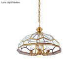 Clear Glass Colonial Chandelier - 7-Head Kitchen Pendant Light Fixture