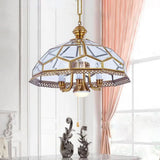Clear Glass Colonial Chandelier - 7-Head Kitchen Pendant Light Fixture