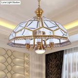 Clear Glass Colonial Chandelier - 7-Head Kitchen Pendant Light Fixture