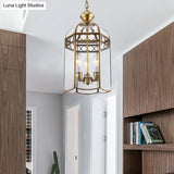Clear Glass Colonial Lantern Pendant Chandelier- 3 Heads; Ideal Hallway Lighting Fixture