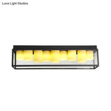 Clear Glass Flush Light Fixture With Beige Marble Shade And 9 Bulbs For Modern Country Ceiling