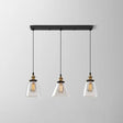 Clear Glass Industrial Shaded Multi-Light Pendant: 3-Bulb Hanging Lighting For Dining Room / B