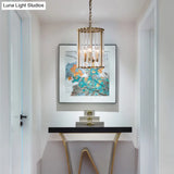 Clear Glass Pendant Chandelier - Cylindrical Design 3 Bulbs Ideal For Corridors