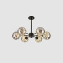 Clear Glass Radial Suspension Led Chandelier Light - Simplicity Globe Shade For Living Room 6 /