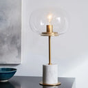 Clear Glass Table Lamp: Contemporary Shade 1-Bulb Reading Light For Living Room