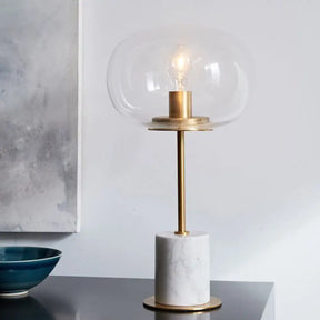 Clear Glass Table Lamp: Contemporary Shade 1-Bulb Reading Light For Living Room