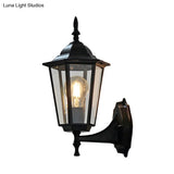 Clear Glass Tapered Wall Sconce Light - Traditional Outdoor Fixture