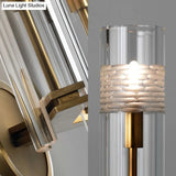 Clear Glass Wall Mounted Lamp With Gold Finish - Perfect For Living Room