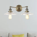 Clear Glass Wall Sconce With 2 Lights In Bronze/Brass/Chrome Finish - Perfect For Indoor Lighting