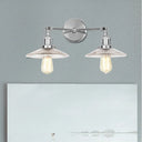 Clear Glass Wall Sconce With 2 Lights In Bronze/Brass/Chrome Finish - Perfect For Indoor Lighting