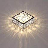 Clear Led Flushmount Ceiling Light With Beveled Crystal Square Design For A Minimalist Foyer Look /