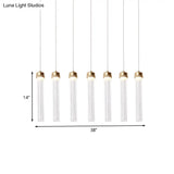 Clear Ribbed Glass Pendant With Gold Finish And Crystal Accents - Island Light