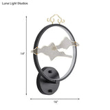 Cloud Aluminum Wall Lamp - Minimalistic Integrated Led Mural Light Fixture In Black For Living Room