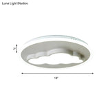 Cloud Modern Stylish Acrylic Ceiling Light- Big O Flush Mount In White For Kitchen