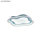 Cloud-Shape Led Ceiling Light Fixture For Nursery Room - Modern Metallic Design White/Blue