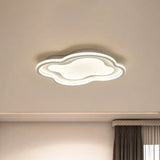 Cloud-Shape Led Ceiling Light Fixture For Nursery Room - Modern Metallic Design White/Blue
