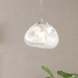 Cloud Shaped Hand-Blown Glass Pendant Light - Clear/Smoke Gray 8/12 Contemporary Design 1 Bulb