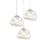 Cloud Shaped Hand-Blown Glass Pendant Light - Clear/Smoke Gray 8/12 Contemporary Design 1 Bulb