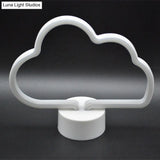 Cloud-Shaped Led Nightstand Lamp - Battery Operated White Plastic Construction