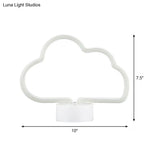 Cloud-Shaped Led Nightstand Lamp - Battery Operated White Plastic Construction