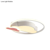 Cloud Shaped Led Nordic Flush Mount Ceiling Lamp In White/Pink For Bedroom