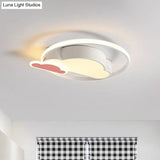 Cloud Shaped Led Nordic Flush Mount Ceiling Lamp In White/Pink For Bedroom