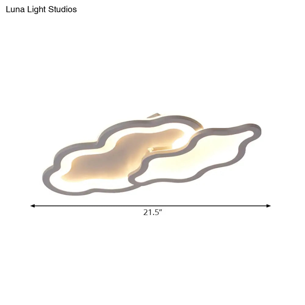 Cloud-Themed Ceiling Light Fixture For Kindergarten - Grey Flush Mount Acrylic Design