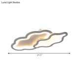 Cloud-Themed Ceiling Light Fixture For Kindergarten - Grey Flush Mount Acrylic Design