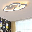 Cloud-Themed Ceiling Light Fixture For Kindergarten - Grey Flush Mount Acrylic Design / 21.5’ Warm
