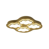 Cloudy Cartoon Led Ceiling Light For Kindergarten In White Acrylic Flush Mount 4 / Warm