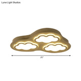 Cloudy Cartoon Led Ceiling Light For Kindergarten In White Acrylic Flush Mount