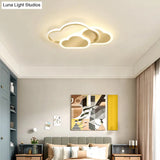 Cloudy Kids Led Bedroom Ceiling Light: Acrylic Flush Mount Fixture Gold / 16.5 Warm