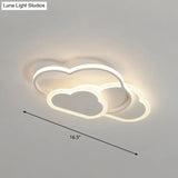 Cloudy Kids Led Bedroom Ceiling Light: Acrylic Flush Mount Fixture White / 16.5 Warm